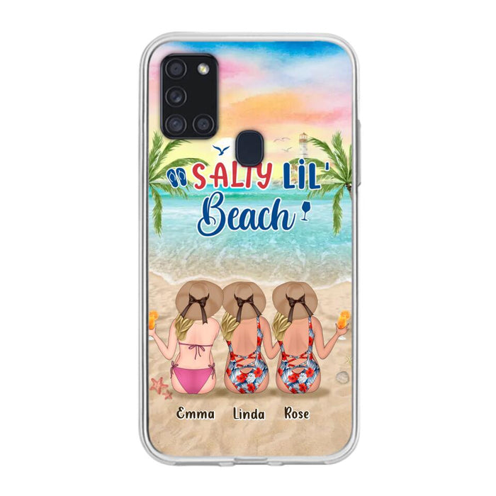 Personalized Beach Girls Phone Case - Up to 3 Girls - Gift Idea For Friends/Sisters - Salty Lil' Beach - Case For iPhone And Samsung