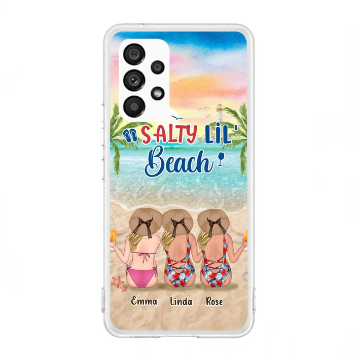 Personalized Beach Girls Phone Case - Up to 3 Girls - Gift Idea For Friends/Sisters - Salty Lil' Beach - Case For iPhone And Samsung