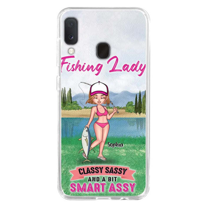 Custom Personalized Fishing Girl Phone Case - Gift Idea For Fishing Lovers - Fishing Lady, Classy Sassy And A Bit Smart Assy - Cases For iPhone & Samsung