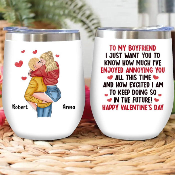 Personalized Couple Wine Tumbler - Gift Idea For Couple/Him And Her - To My Boyfriend
