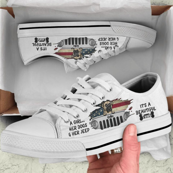 Personalized Dog & Off-road Sneakers - Up to 4 Dogs - Best Gift For Dog Lovers - TV290I
