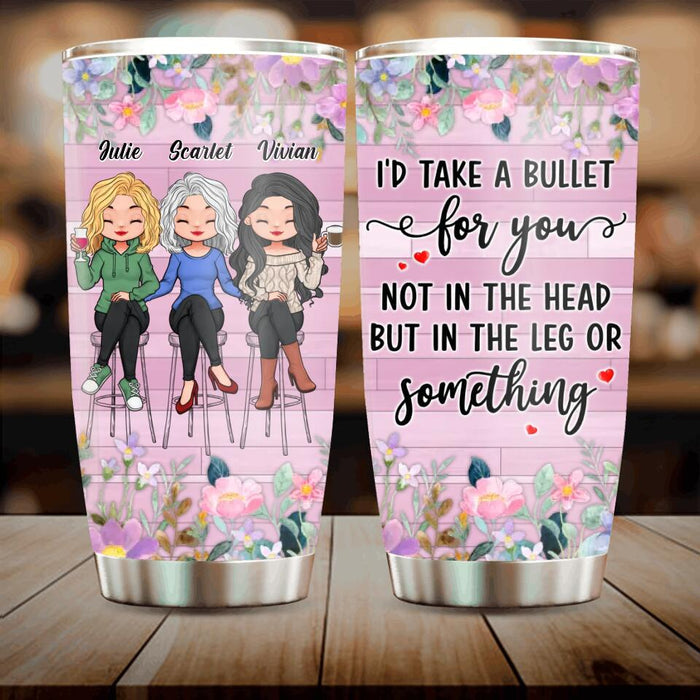 Personalized Besties Tumbler - Up to 3 Girls - Gift Idea For Friends/Besties/Sisters - If You Were Stung By A Jellyfish I Would Totally Pee On You