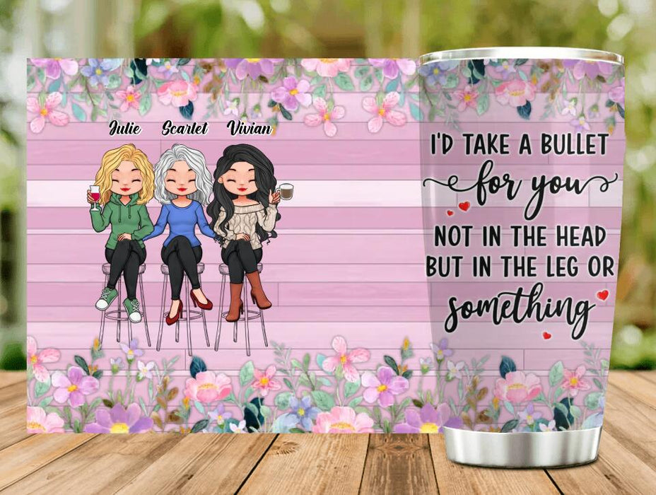 Personalized Besties Tumbler - Up to 3 Girls - Gift Idea For Friends/Besties/Sisters - If You Were Stung By A Jellyfish I Would Totally Pee On You