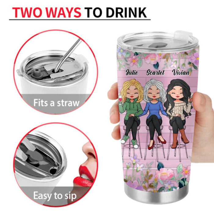 Personalized Besties Tumbler - Up to 3 Girls - Gift Idea For Friends/Besties/Sisters - If You Were Stung By A Jellyfish I Would Totally Pee On You