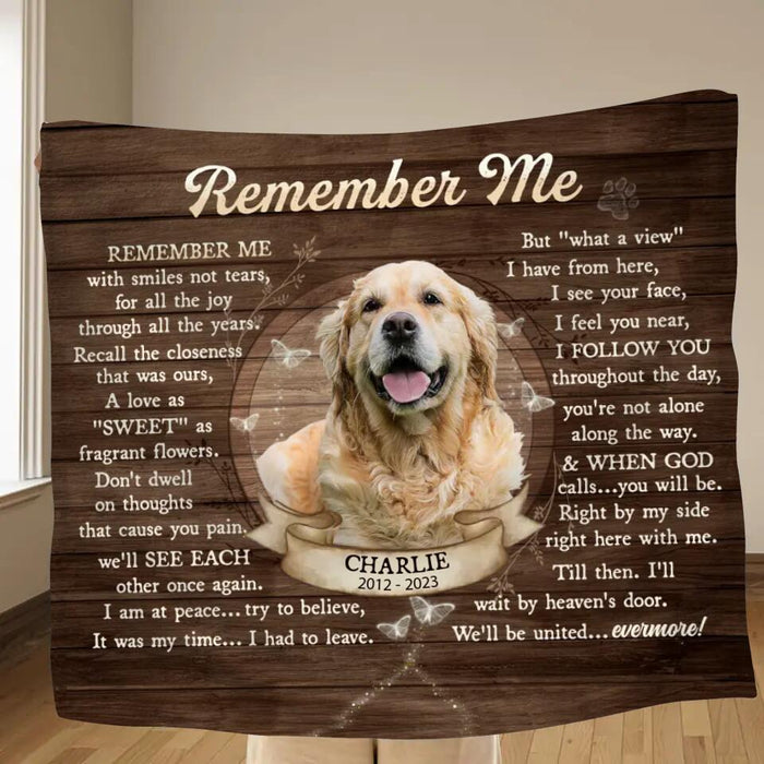 Personalized Memorial Fleece Throw Blanket/Quilt - Upload Photo - Memorial Gift Idea - Remember Me
