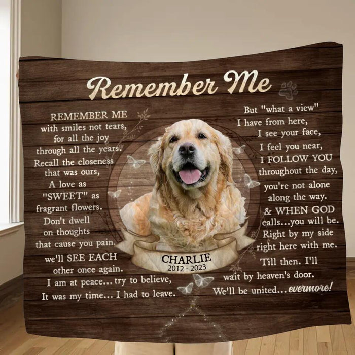 Personalized Memorial Fleece Throw Blanket/Quilt - Upload Photo - Memorial Gift Idea - Remember Me