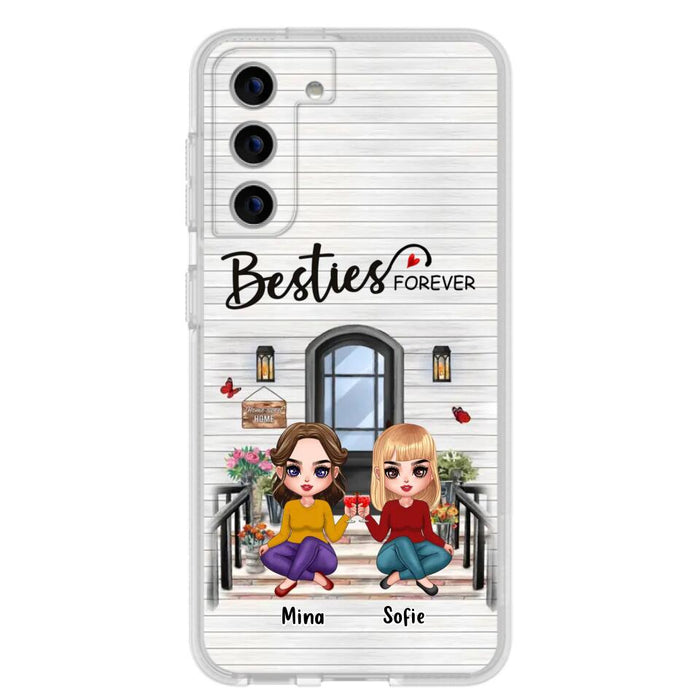 Custom Personalized Besties Sisters Front Porch Phone Case - Upto 5 Women - Gift Idea For Friends/ Besties/ Sisters - Besties Forever - Case For iPhone/ Samsung