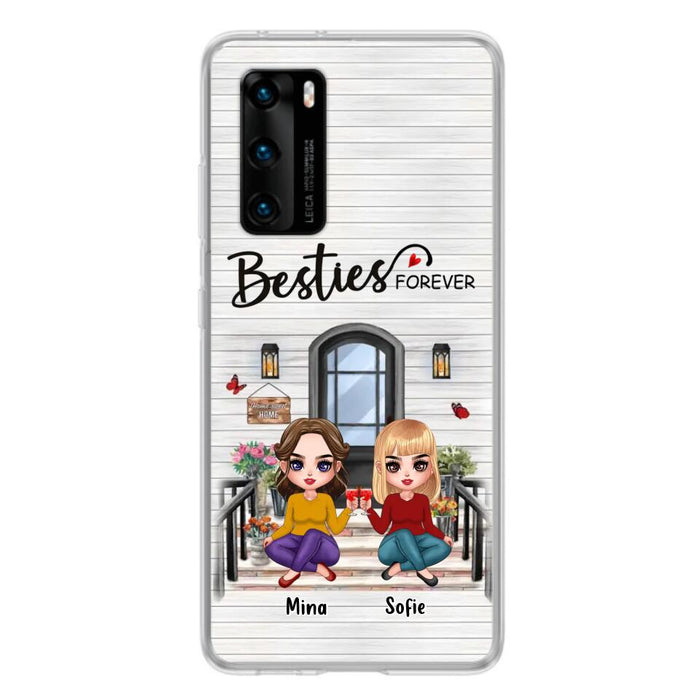 Personalized Besties Sisters Front Porch Phone Case - Up to 5 Women - Gift Idea For Friends/Besties/Sisters - Besties Forever - Case For Xiaomi/Oppo/Huawei