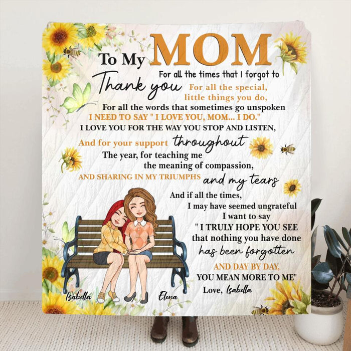 Personalized To My Mom Fleece Throw Blanket/Quilt - Gift Idea For Mother's Day - I love You Mom