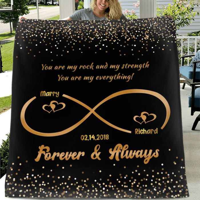 Personalized Couple Fleece/Quilt Blanket - Gift for Husband and Wife, Couple