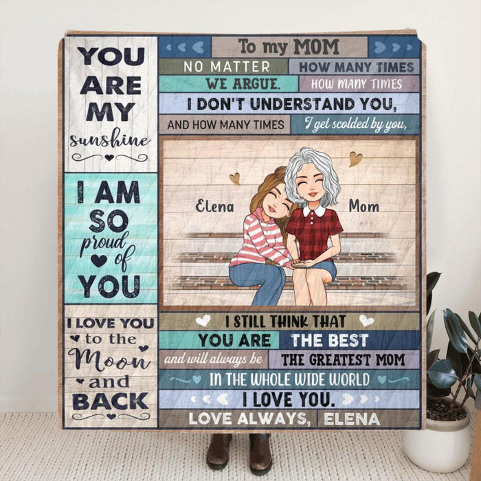 Personalized Mom & Daughter Fleece Throw Blanket/Quilt - Gift Idea For Mother's Day From Daughter - You Are The Best And Will Always Be The Greatest Mom
