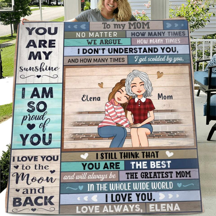 Personalized Mom & Daughter Fleece Throw Blanket/Quilt - Gift Idea For Mother's Day From Daughter - You Are The Best And Will Always Be The Greatest Mom