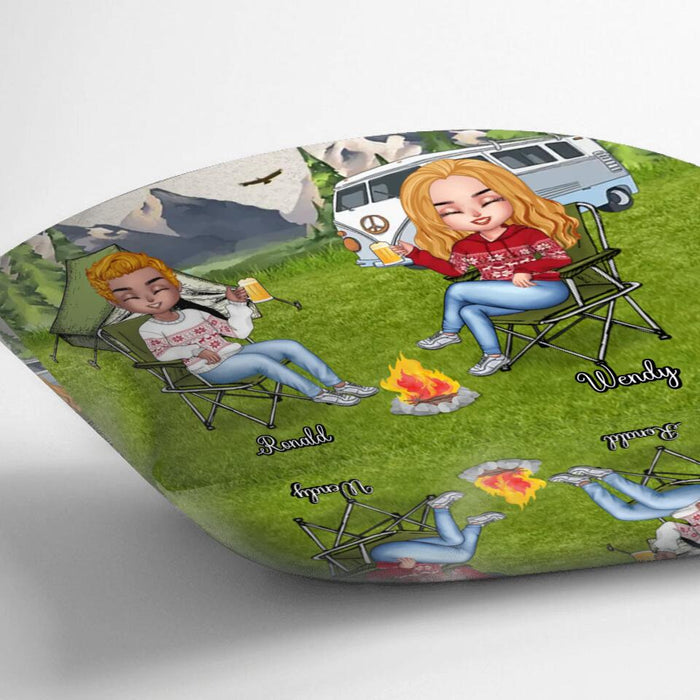 Personalized Camping Quilt/Fleece Blanket/Pillow Cover - Up to 4 People & 2 Pets - Gift Idea For Couple/Camping/Dog/Cat Lovers - Life Is Better At The Campsite