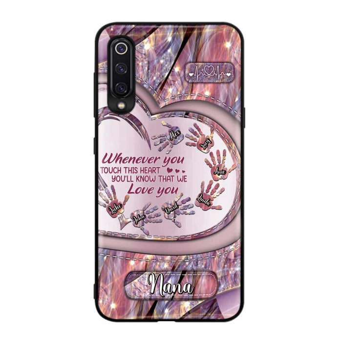 Personalized Grandma Phone Case - Mother's Day Gift For Grandma - Up to 7 Kids - Whenever You Touch This Heart You'll Know That We Love You - Case For Xiaomi/ Oppo/ Huawei