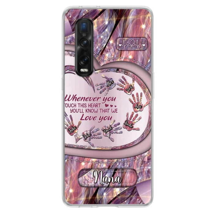 Personalized Grandma Phone Case - Mother's Day Gift For Grandma - Up to 7 Kids - Whenever You Touch This Heart You'll Know That We Love You - Case For Xiaomi/ Oppo/ Huawei