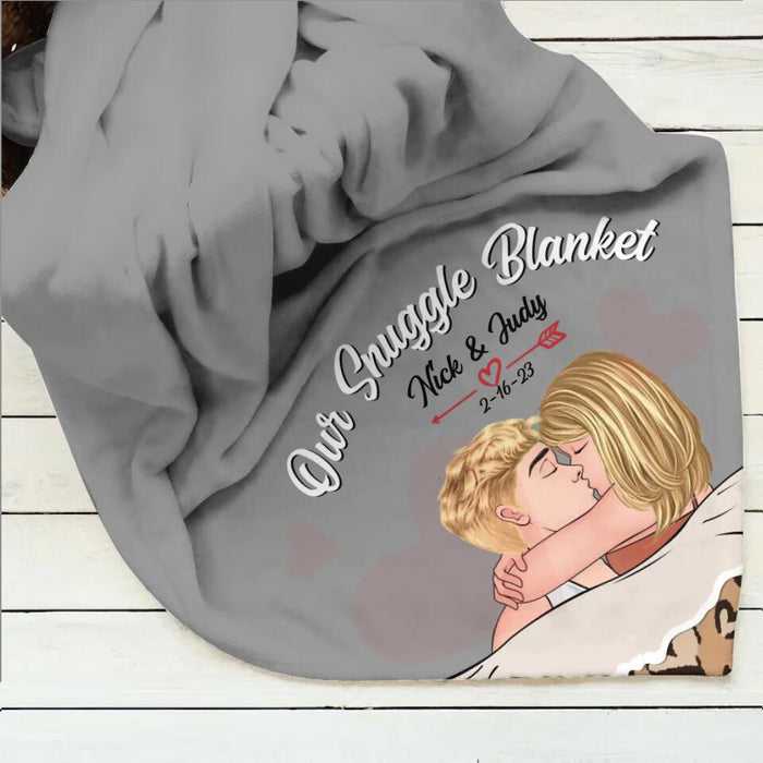 Personalized Couple Fleece Throw Blanket/Quilt - Gift Idea For Couple/Him & Her - Our Snuggle Blanket