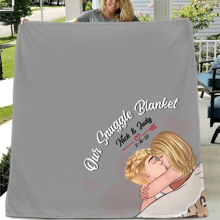 Personalized Couple Fleece Throw Blanket/Quilt - Gift Idea For Couple/Him & Her - Our Snuggle Blanket