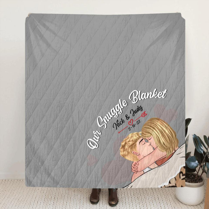 Personalized Couple Fleece Throw Blanket/Quilt - Gift Idea For Couple/Him & Her - Our Snuggle Blanket