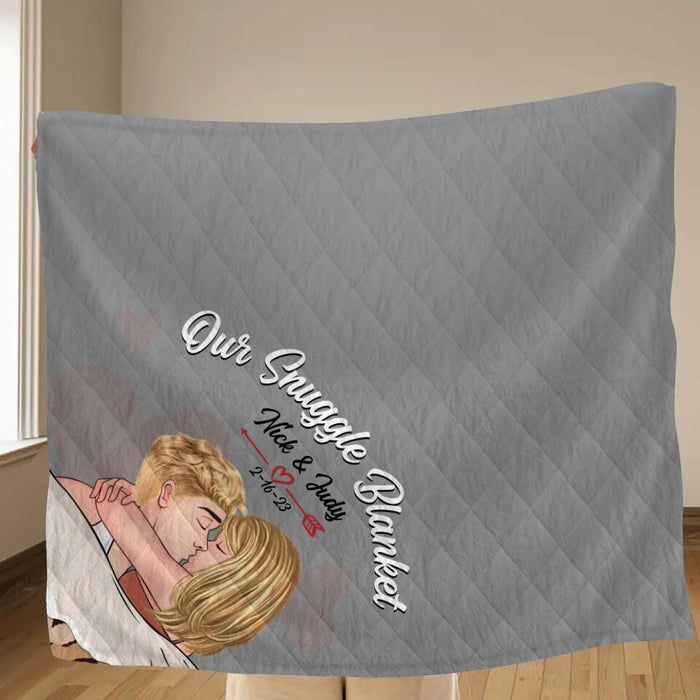 Personalized Couple Fleece Throw Blanket/Quilt - Gift Idea For Couple/Him & Her - Our Snuggle Blanket