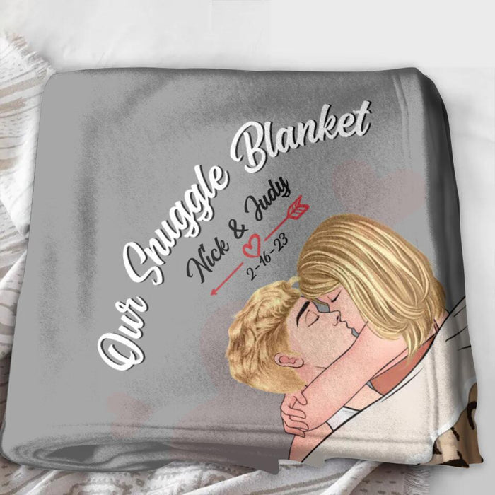 Personalized Couple Fleece Throw Blanket/Quilt - Gift Idea For Couple/Him & Her - Our Snuggle Blanket