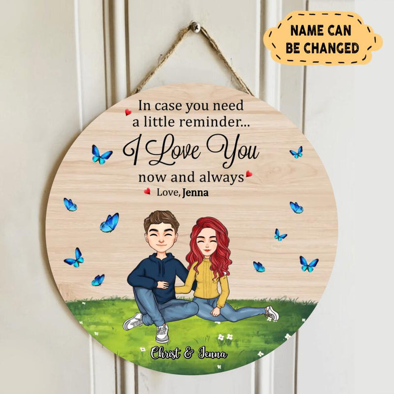Personalized Couple Round Wooden Sign - I Love You Now and Always - Gift Idea For Couple/ Valentines/ Husband/ Wife - Mother's Day Gift For Wife From Husband