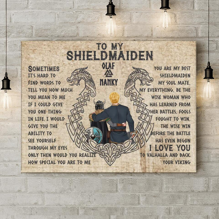 Personalized To My Shieldmaiden Canvas - Gift Idea For Shieldmaiden/Wife From Husband - You Are My Best Shieldmaiden