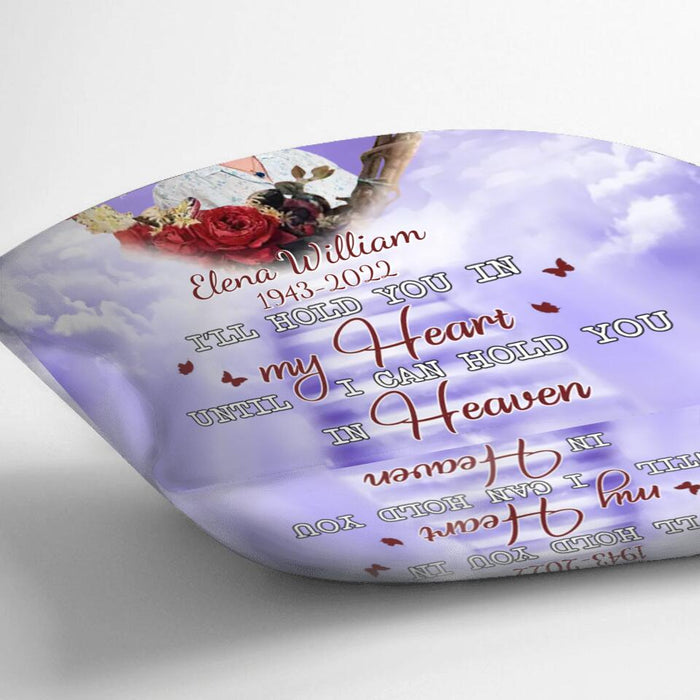 Personalized Memorial Photo Pillow Cover/Fleece Throw Blanket/Quilt - Memorial Gift Idea - I'll Hold You In My Heart Untill I Can Hold You In Heaven