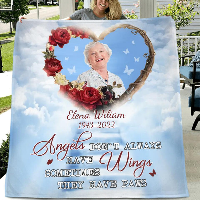 Personalized Memorial Photo Pillow Cover/Fleece Throw Blanket/Quilt - Memorial Gift Idea - I'll Hold You In My Heart Untill I Can Hold You In Heaven