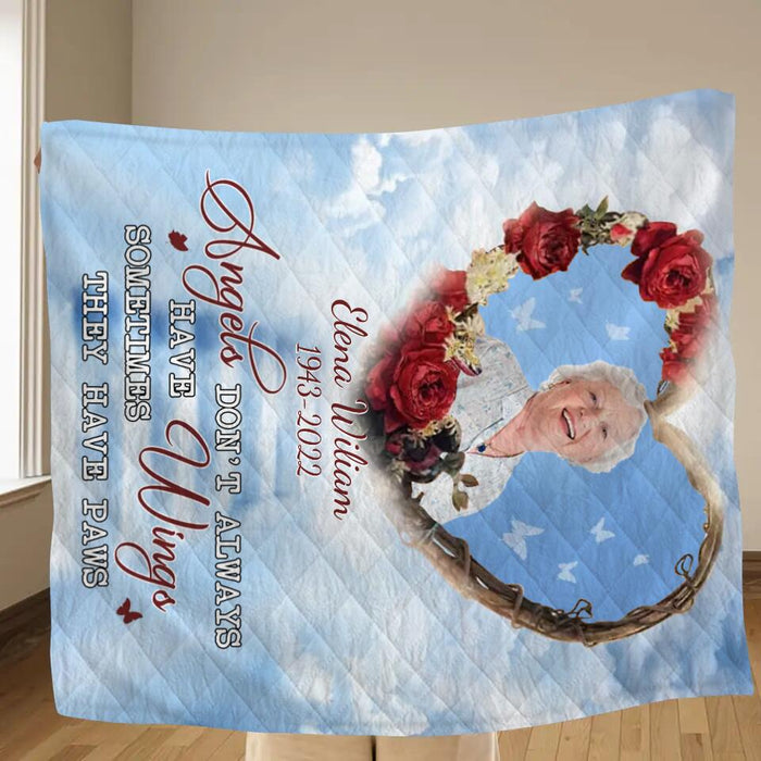 Personalized Memorial Photo Pillow Cover/Fleece Throw Blanket/Quilt - Memorial Gift Idea - I'll Hold You In My Heart Untill I Can Hold You In Heaven