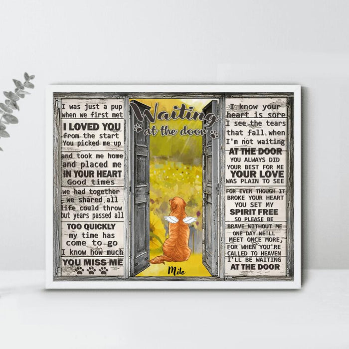 Personalized Dog Loss Poster - Up to 3 Dogs - Best Gift For Dog Lover - Waiting At The Door