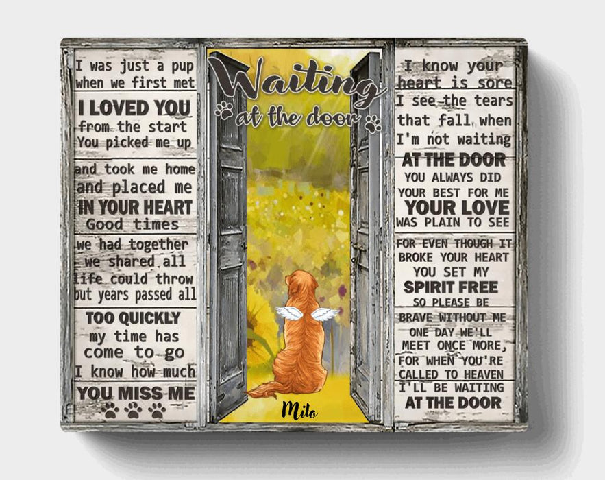 Personalized Dog Loss Canvas - Up to 3 Dogs - Best Gift For Dog Lover - Waiting At The Door