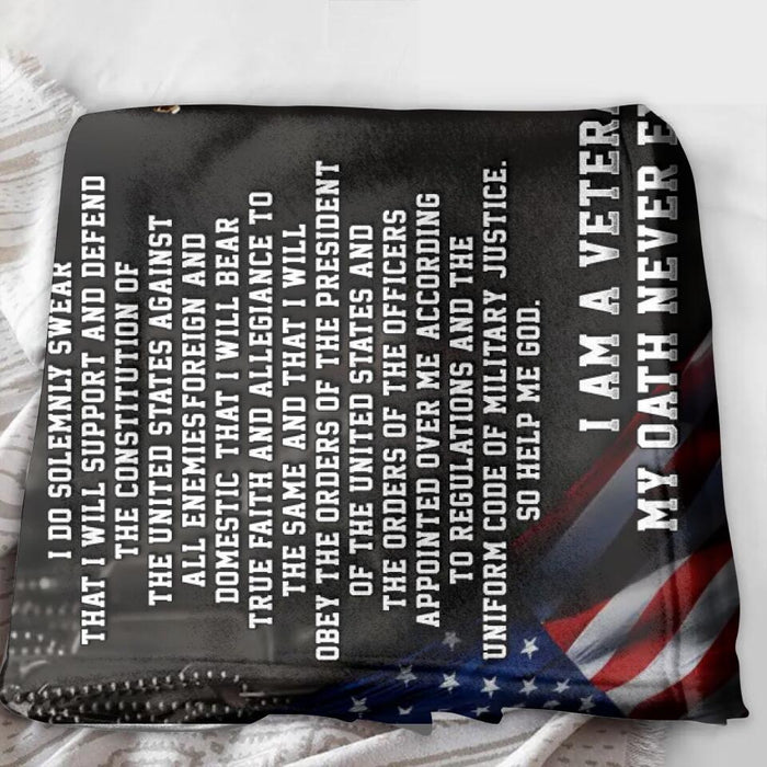 Personalized Veteran Fleece Throw Blanket/Quilt - Gift Idea For Veteran - US Military  Oath Of Enlistment