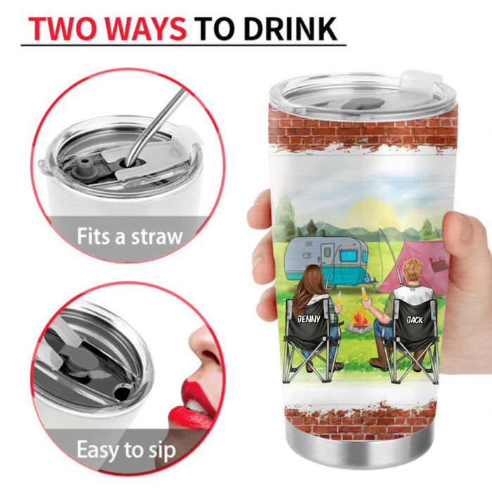 Personalized Camping Couple Tumbler - Gift For Camping Lovers/Mother's Day Gift From Husband - Some People Wait Their Whole Lives To Meet Their Camping Buddy I Married Mine