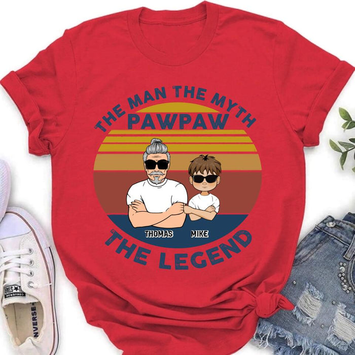Personalized Father/Grandpa Shirt/Hoodie - Gift Idea For Father's Day - The Man The Myth The Legend