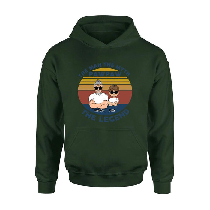 Personalized Father/Grandpa Shirt/Hoodie - Gift Idea For Father's Day - The Man The Myth The Legend