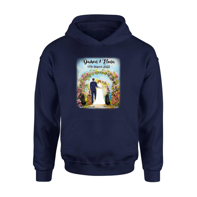 Personalized Wedding T-shirt - Wedding Gift For Couple - Up to 4 Dogs