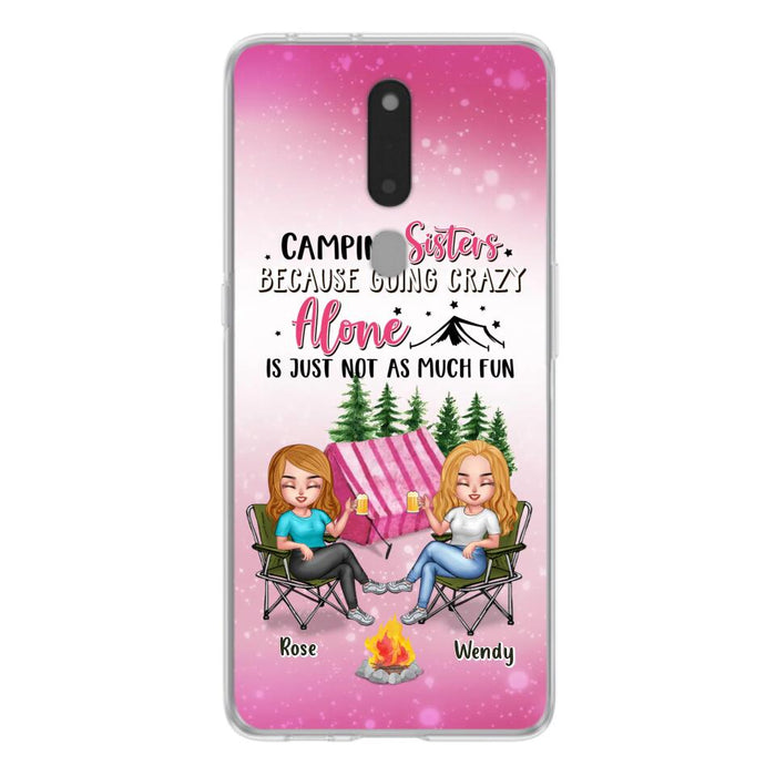Personalized Camping Sisters Xiaomi/Oppo/Huawei Phone Case - Up to 5 People - Gift For Friends/Camping Lover - Camping Sisters Because Going Crazy Alone Is Just Not As Much Fun