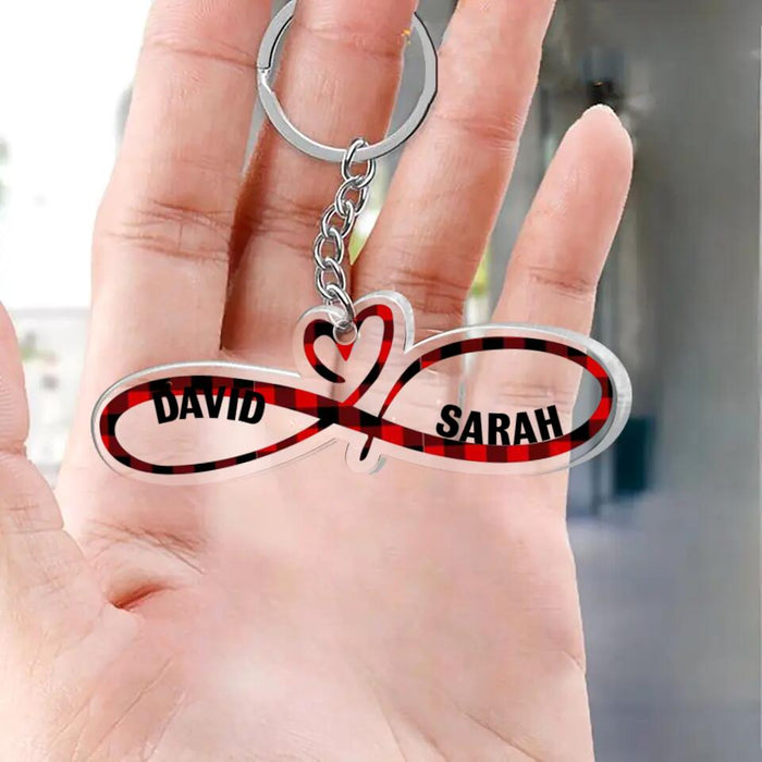 Personalized Couple Infinity Love Acrylic Keychain - Gift Idea For Couple