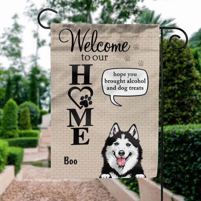 Personalized Pet Flag - Up to 6 Dogs/Cats - Mother's Day Gift for Dog/Cat Owners - Welcome To Our Home