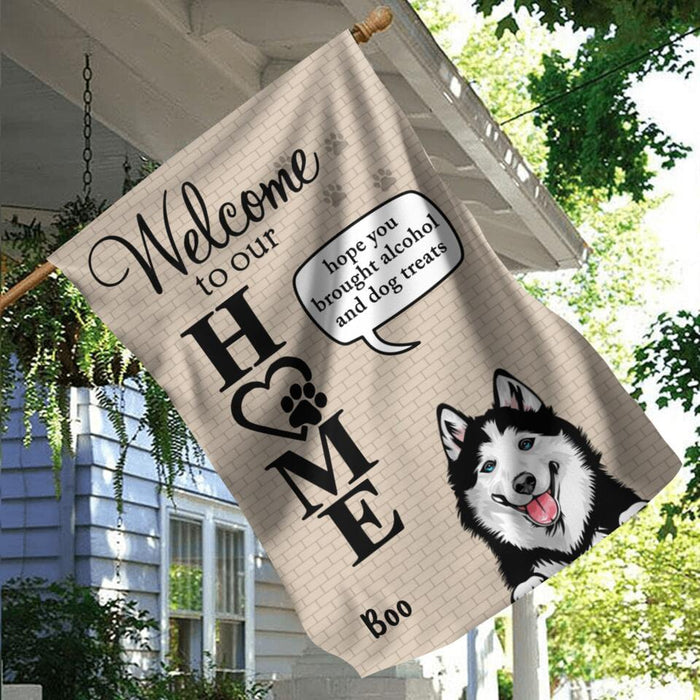 Personalized Pet Flag - Up to 6 Dogs/Cats - Mother's Day Gift for Dog/Cat Owners - Welcome To Our Home