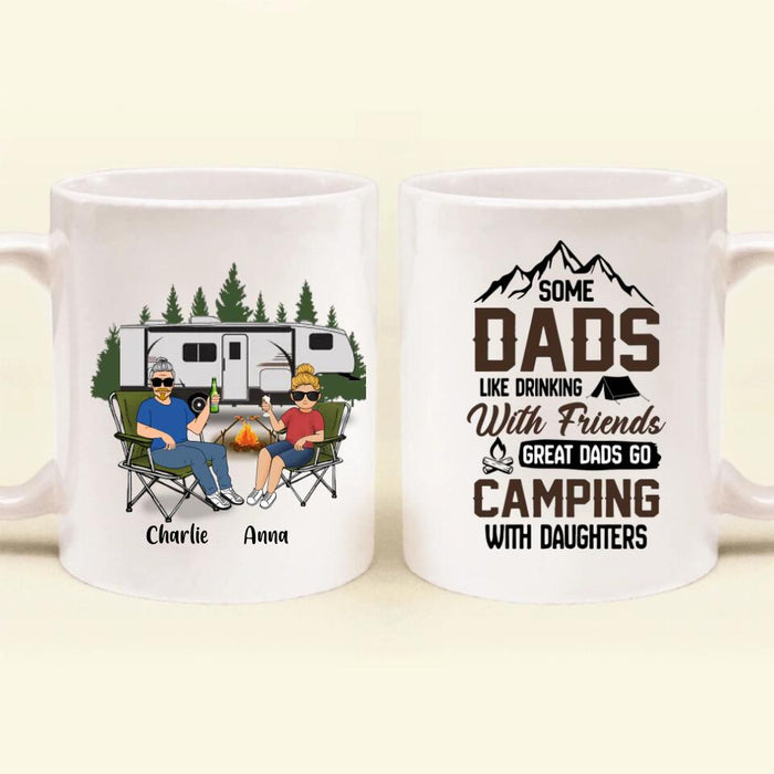 Personalized Dad & Daughter Mug - Gift Idea For Father's Day - Great Dads Go Camping With Daughters
