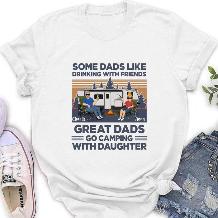 Personalized Dad & Daughter Shirt/Long sleeve/Sweatshirt/Hoodie - Gift Idea For Father's Day - Great Dads Go Camping With Daughter