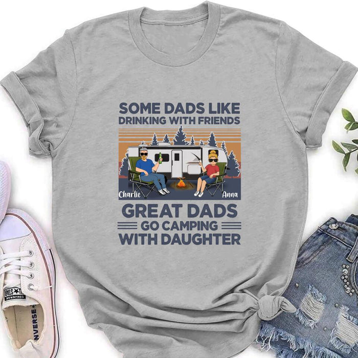 Personalized Dad & Daughter Shirt/Long sleeve/Sweatshirt/Hoodie - Gift Idea For Father's Day - Great Dads Go Camping With Daughter