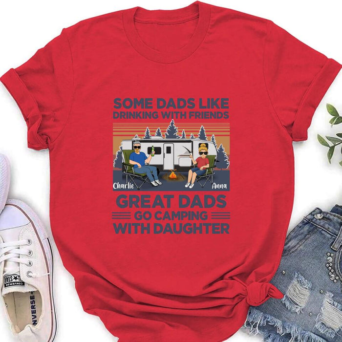 Personalized Dad & Daughter Shirt/Long sleeve/Sweatshirt/Hoodie - Gift Idea For Father's Day - Great Dads Go Camping With Daughter