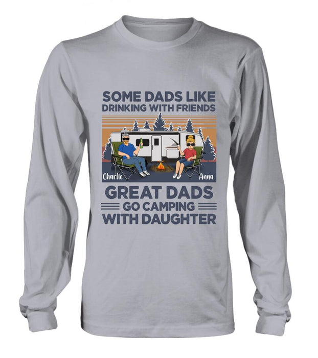 Personalized Dad & Daughter Shirt/Long sleeve/Sweatshirt/Hoodie - Gift Idea For Father's Day - Great Dads Go Camping With Daughter