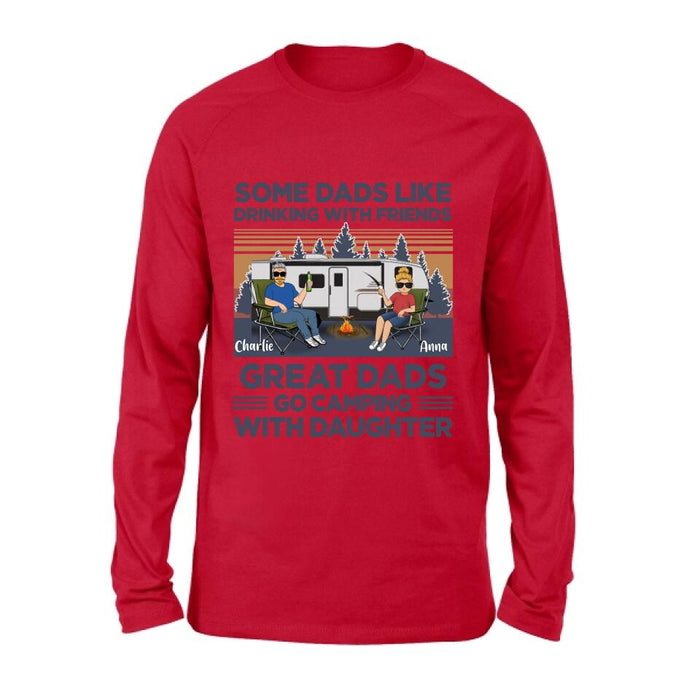 Personalized Dad & Daughter Shirt/Long sleeve/Sweatshirt/Hoodie - Gift Idea For Father's Day - Great Dads Go Camping With Daughter