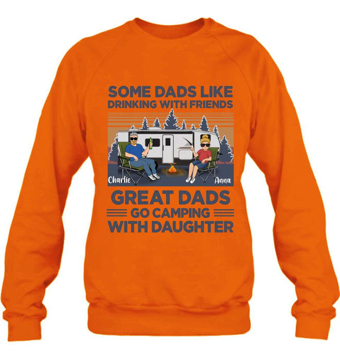 Personalized Dad & Daughter Shirt/Long sleeve/Sweatshirt/Hoodie - Gift Idea For Father's Day - Great Dads Go Camping With Daughter