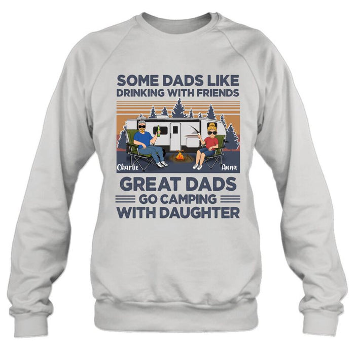 Personalized Dad & Daughter Shirt/Long sleeve/Sweatshirt/Hoodie - Gift Idea For Father's Day - Great Dads Go Camping With Daughter