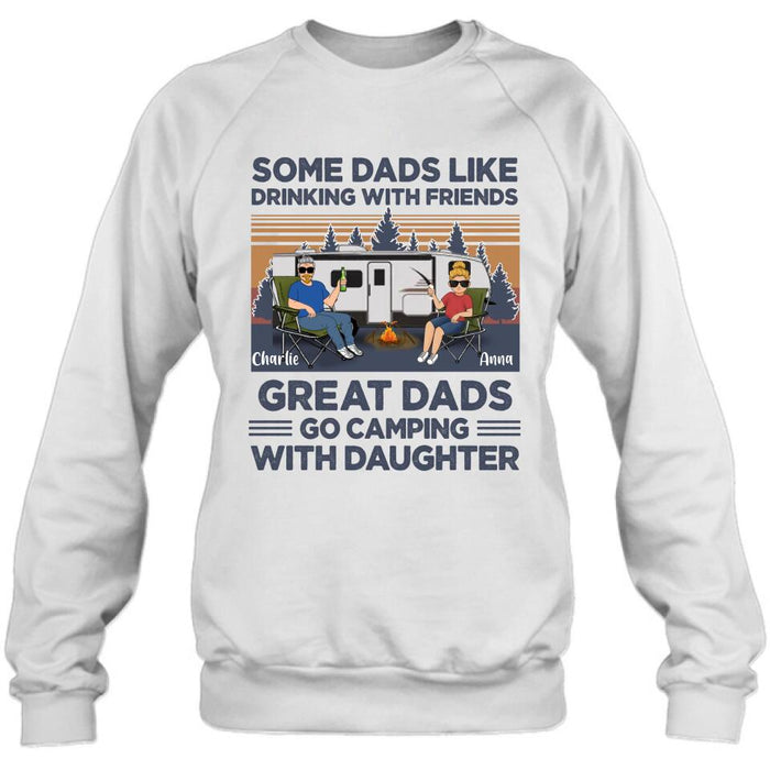 Personalized Dad & Daughter Shirt/Long sleeve/Sweatshirt/Hoodie - Gift Idea For Father's Day - Great Dads Go Camping With Daughter