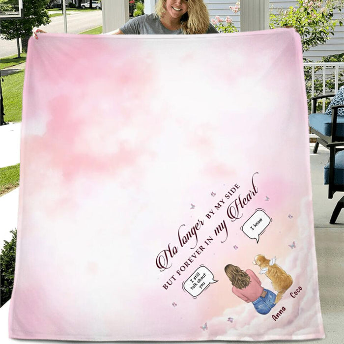 Personalized Memorial Pet Fleece Throw Blanket/Quilt - Memorial Gift Idea for Dog/Cat Owners - No Longer By My Side But Forever In My Heart